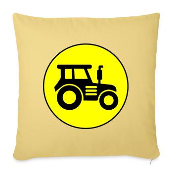 Cercle d’icônes de tracteur - Housse de coussin décorative 45 x 45 cm - jaune délavé - Devant