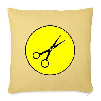 Scissors Barber Circle - Sofa pillowcase 17,3'' x 17,3'' (45 x 45 cm) - washed yellow - Front