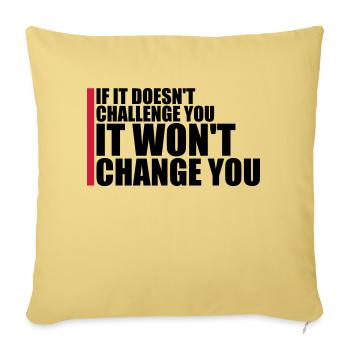 Séance d’entraînement Fitness Motivation Citation - Housse de coussin décorative 45 x 45 cm - jaune délavé - Devant