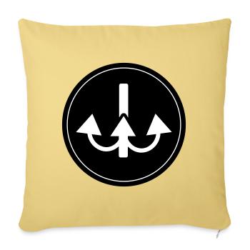Fishing hook angler icon - Sofa pillowcase 17,3'' x 17,3'' (45 x 45 cm) - washed yellow - Front