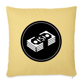 Money Money Circle - Sofa pillowcase 17,3'' x 17,3'' (45 x 45 cm) - washed yellow - Front