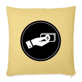 Money Icon - Sofa pillowcase 17,3'' x 17,3'' (45 x 45 cm) - washed yellow - Front
