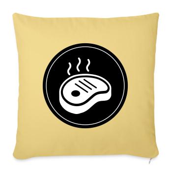 Cercle d’icônes de steak - Housse de coussin décorative 45 x 45 cm - jaune délavé - Devant