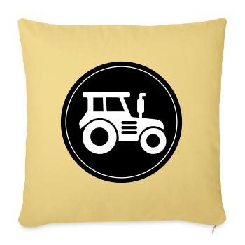 Cercle d’icônes de tracteur - Housse de coussin décorative 45 x 45 cm - jaune délavé - Devant
