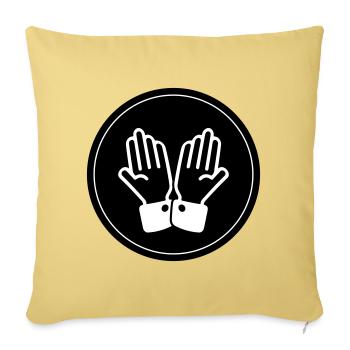Hands Pray Circle - Sofa pillowcase 17,3'' x 17,3'' (45 x 45 cm) - washed yellow - Front
