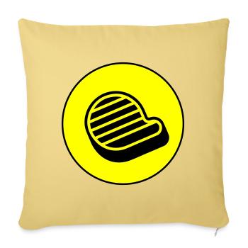 Meat steak symbol - Sofa pillowcase 17,3'' x 17,3'' (45 x 45 cm) - washed yellow - Front