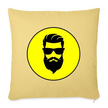 Symbole de barbe du visage - Housse de coussin décorative 45 x 45 cm - jaune délavé - Devant