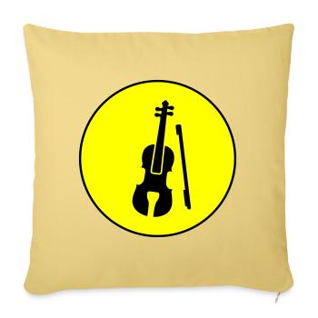 Icône de violon - Housse de coussin décorative 45 x 45 cm - jaune délavé - Devant