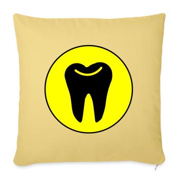 Symbole de l’icône de dent - Housse de coussin décorative 45 x 45 cm - jaune délavé - Devant