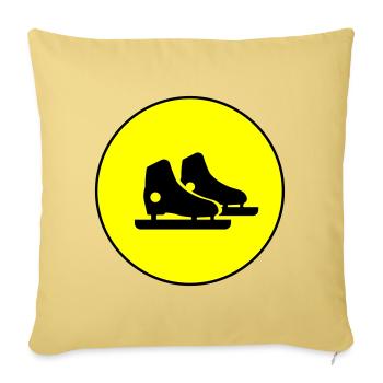 Patins de patinage artistique - Housse de coussin décorative 45 x 45 cm - jaune délavé - Devant