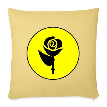 Symbole de l’icône rose - Housse de coussin décorative 45 x 45 cm - jaune délavé - Devant