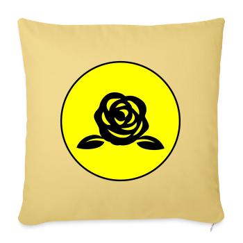 Rose symbol - Sofa pillowcase 17,3'' x 17,3'' (45 x 45 cm) - washed yellow - Front
