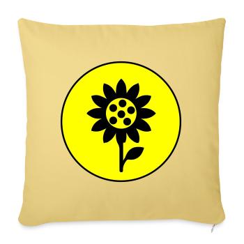Icône d’icône de tournesol - Housse de coussin décorative 45 x 45 cm - jaune délavé - Devant