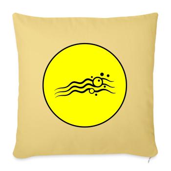 Icône d’onde - Housse de coussin décorative 45 x 45 cm - jaune délavé - Devant