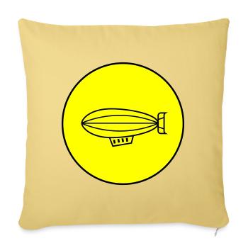Symbole de l’icône Zeppelin - Housse de coussin décorative 45 x 45 cm - jaune délavé - Devant