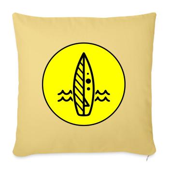 Surfboard icon icon - Sofa pillowcase 17,3'' x 17,3'' (45 x 45 cm) - washed yellow - Front