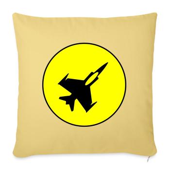 Flugzeug jet symbol - Sofakissenbezug 45 x 45 cm - Hellgelb - Vorne