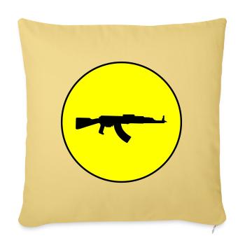 Symbole de l’icône du fusil - Housse de coussin décorative 45 x 45 cm - jaune délavé - Devant