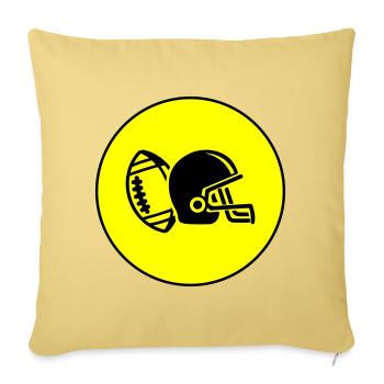 Casque de football - Housse de coussin décorative 45 x 45 cm - jaune délavé - Devant