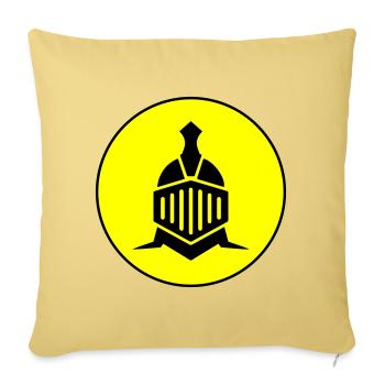 Casque de chevalier - Housse de coussin décorative 45 x 45 cm - jaune délavé - Devant