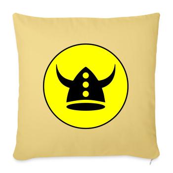 Casque Viking - Housse de coussin décorative 45 x 45 cm - jaune délavé - Devant
