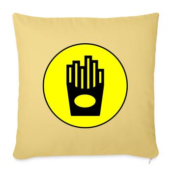 Français symbole de restauration rapide frites - Housse de coussin décorative 45 x 45 cm - jaune délavé - Devant