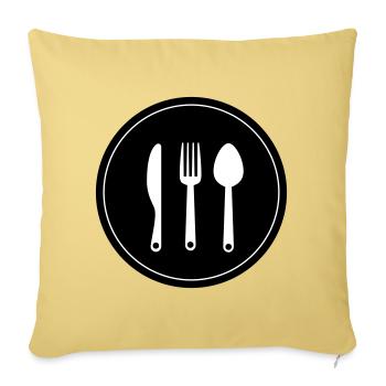 Fork cutlery - Sofa pillowcase 17,3'' x 17,3'' (45 x 45 cm) - washed yellow - Front