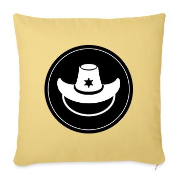 Cowboy Head Western - Housse de coussin décorative 45 x 45 cm - jaune délavé - Devant