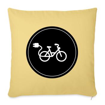 eBike Bicycle Cycling - Sofa pillowcase 17,3'' x 17,3'' (45 x 45 cm) - washed yellow - Front
