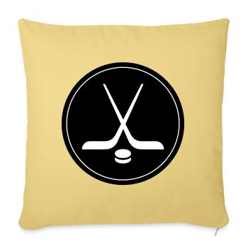 Symbole du logo du hockey sur glace - Housse de coussin décorative 45 x 45 cm - jaune délavé - Devant