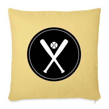 Icône du baseball - Housse de coussin décorative 45 x 45 cm - jaune délavé - Devant