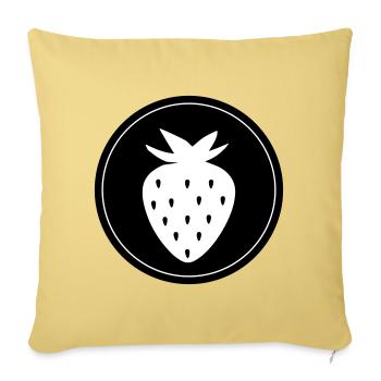 Fruit Strawberry - Sofa pillowcase 17,3'' x 17,3'' (45 x 45 cm) - washed yellow - Front