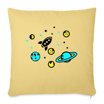 Universe - Sofa pillowcase 17,3'' x 17,3'' (45 x 45 cm) - washed yellow - Front