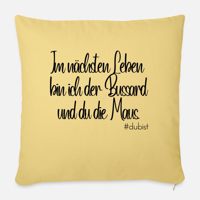 Ich bin der Bussard - Sofakissenbezug 45 x 45 cm - Hellgelb