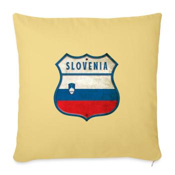 Slowenien Flaggen Wappen Design - Sofakissenbezug 45 x 45 cm - Hellgelb - Vorne