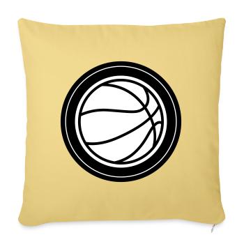 Cercle de basketball - Housse de coussin décorative 45 x 45 cm - jaune délavé - Devant
