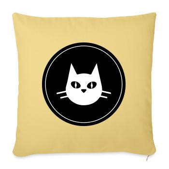 Cat Head Circle - Sofa pillowcase 17,3'' x 17,3'' (45 x 45 cm) - washed yellow - Front