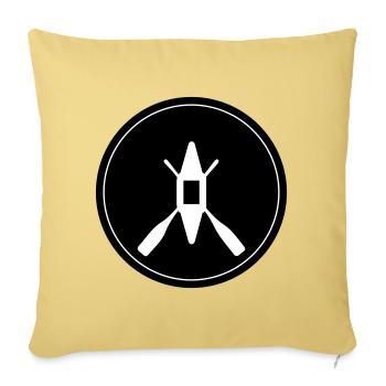 Cercle d’icônes de canoë - Housse de coussin décorative 45 x 45 cm - jaune délavé - Devant