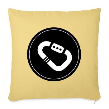 Equipement d’escalade cercle de mousqueton - Housse de coussin décorative 45 x 45 cm - jaune délavé - Devant