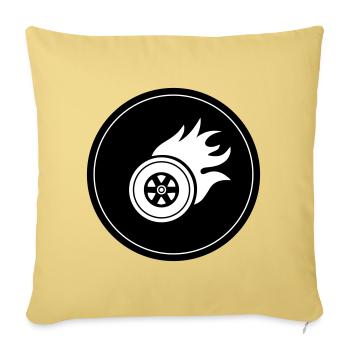 Cercle de tir de pneu - Housse de coussin décorative 45 x 45 cm - jaune délavé - Devant