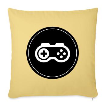 Gamepad Symbol Gamer Circle - Sofa pillowcase 17,3'' x 17,3'' (45 x 45 cm) - washed yellow - Front