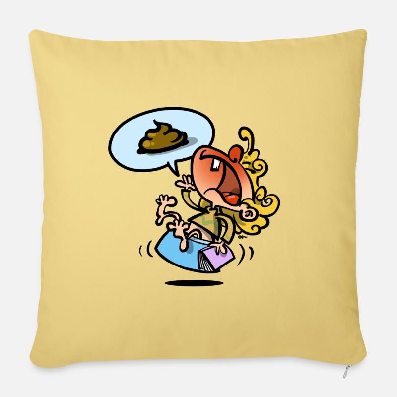 Kacka made 1 - Sofa pillowcase 17,3'' x 17,3'' (45 x 45 cm) - washed yellow