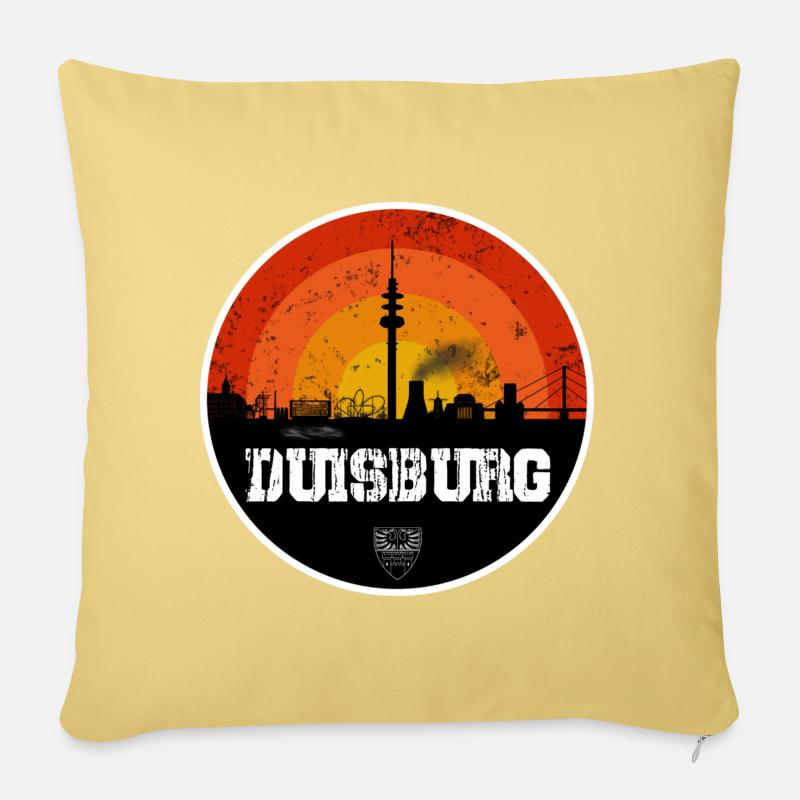 Duisburg Skyline - Sofakissenbezug 45 x 45 cm - Hellgelb