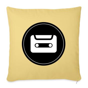 Cassette Symbol - Sofa pillowcase 17,3'' x 17,3'' (45 x 45 cm) - washed yellow - Front