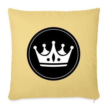 Symbole de la couronne - Housse de coussin décorative 45 x 45 cm - jaune délavé - Devant