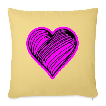 Symbole du cœur Amour - Housse de coussin décorative 45 x 45 cm - jaune délavé - Devant