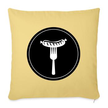 Icône de la viande Bratwurst - Housse de coussin décorative 45 x 45 cm - jaune délavé - Devant