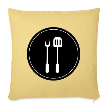Grill pinces symbole de cricket - Housse de coussin décorative 45 x 45 cm - jaune délavé - Devant