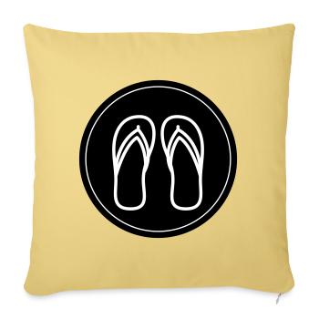 Flip-flops icon - Sofa pillowcase 17,3'' x 17,3'' (45 x 45 cm) - washed yellow - Front