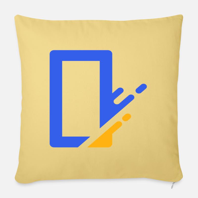 Geometrische Blau Orange Kaskade - Sofakissenbezug 45 x 45 cm - Hellgelb